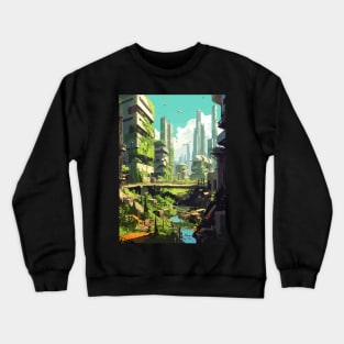 Abandoned Old City Anime Art Style Crewneck Sweatshirt